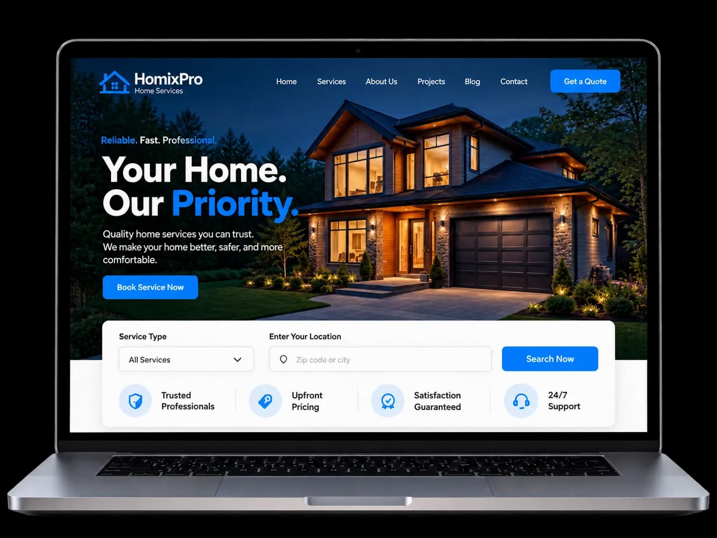 Affordable web design services for small businesses in the USA, shown as professional website layouts on desktop.