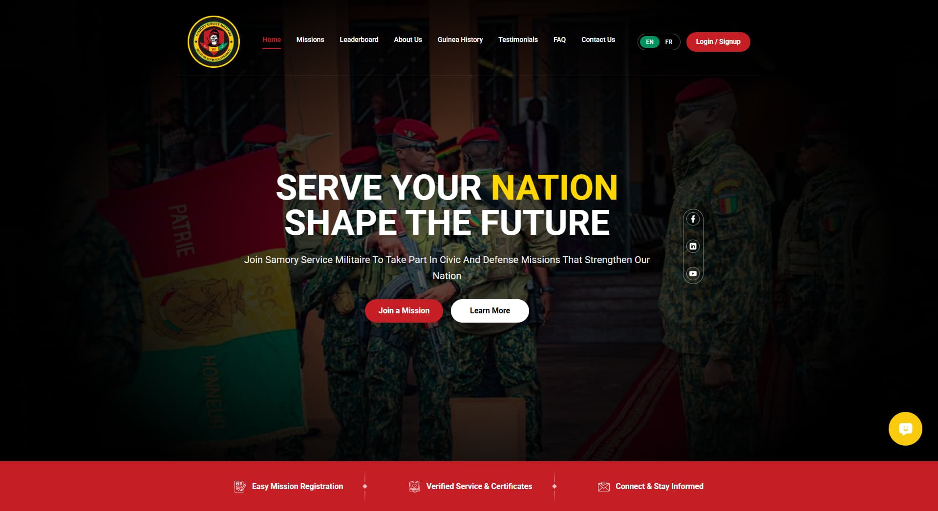 Samory website designed and developed