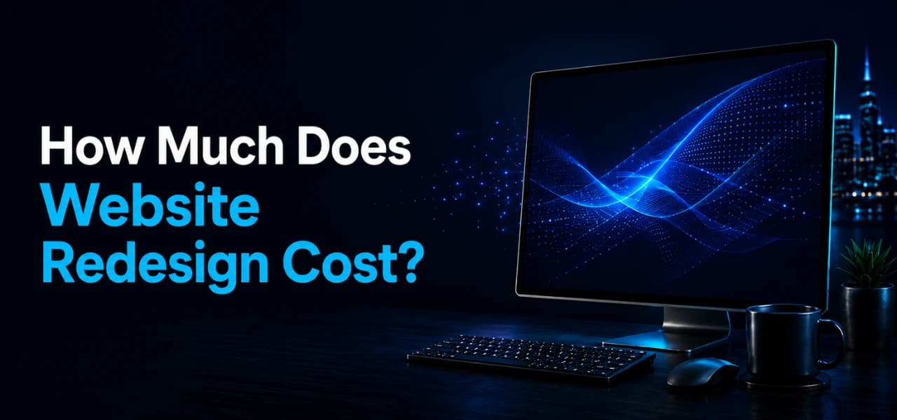 A Banner showing how much does website redesign cost.